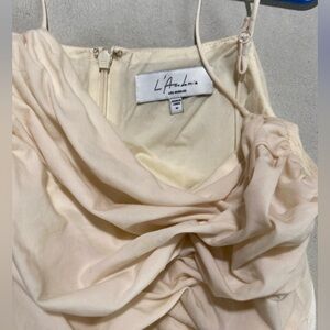 L'Academie Soft Cream Fringe Dress